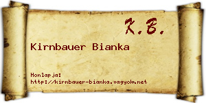 Kirnbauer Bianka névjegykártya